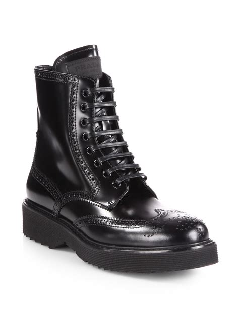 black leather prada|prada black leather boots.